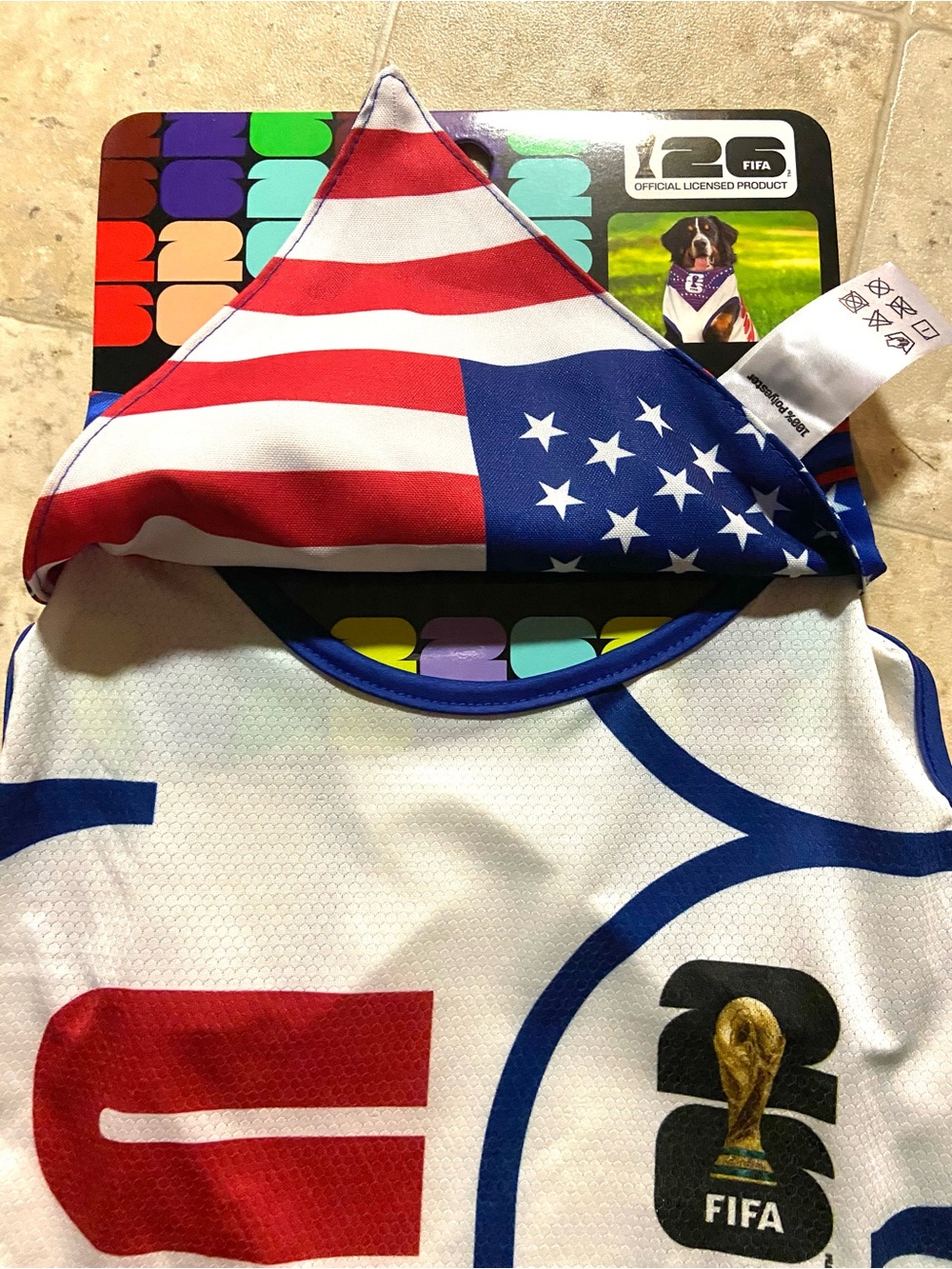 NWT Official FIFA XL Dog T-Shirt & Bandana Set.Bandana has 2 different images⚽️🐾 - Picture 2 of 7